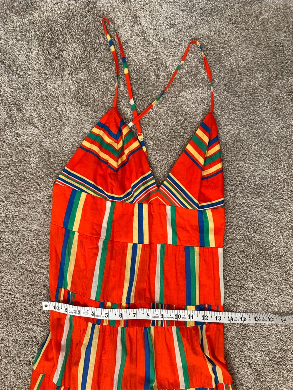 J. Crew Red Striped Sun Dress Resort preppy  vacation travel Dress